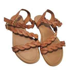 CL Chinese Laundry Brown Braided Sandals 8.5